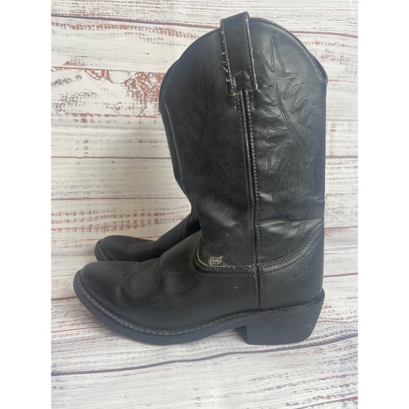 JUSTIN Other - Men's JUSTIN Western Leather Black Cowboy Boots Size 9 EE‎ Mid Calf